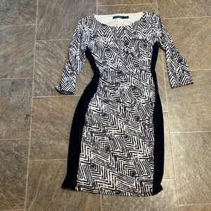 Lauren Ralph Lauren Black and White Zigzag Dress
